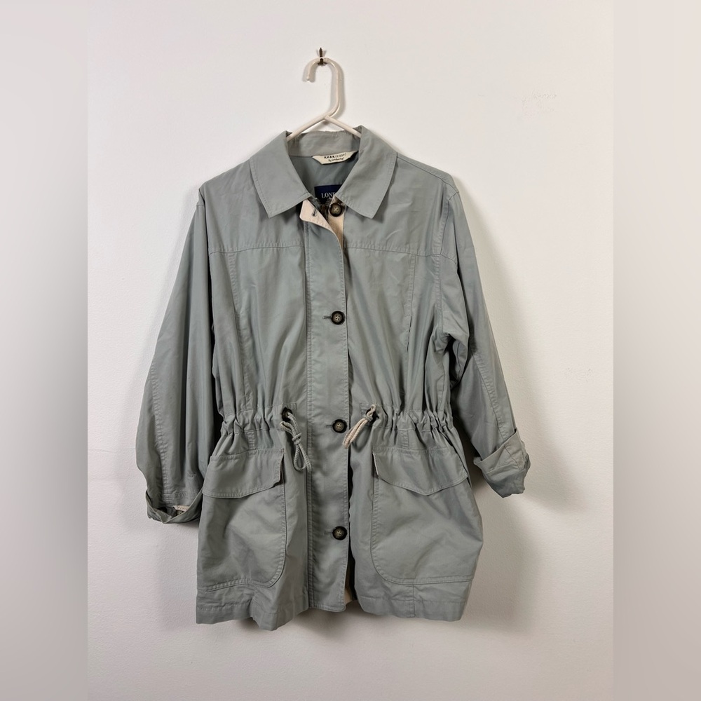 London Fog Sage Green Utility Jacket | Lightweight and Transitional | Spring Lrg - Picture 2 of 6